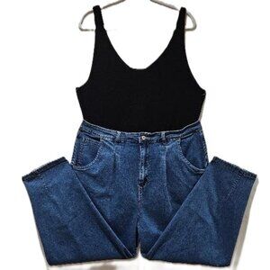 80s RETRO PLEATED BALLOON BARREL LIGHT WASH HIGH WAIST JEANS  2X EDGY DENIM